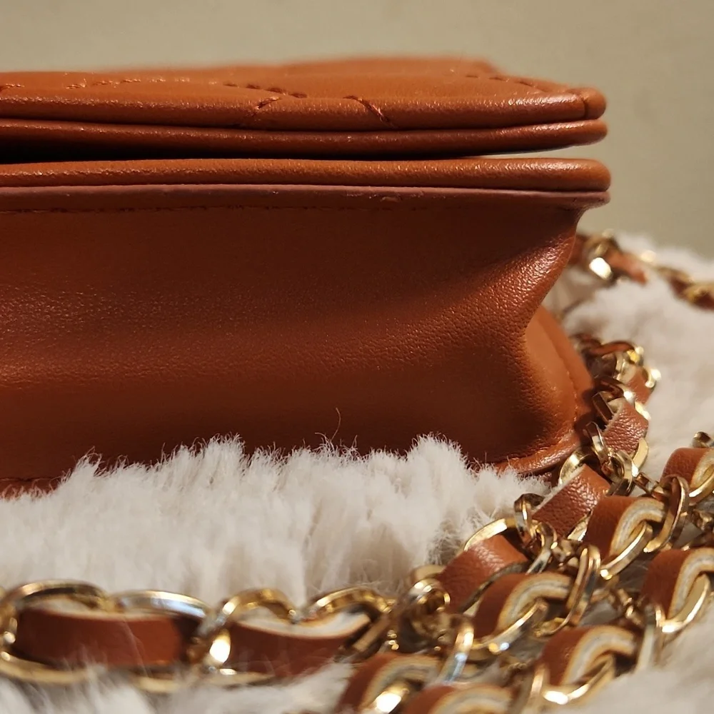 Bebe quilted bag with Gold rope chain cross body bag. Gently Used - Picture 3 of 16